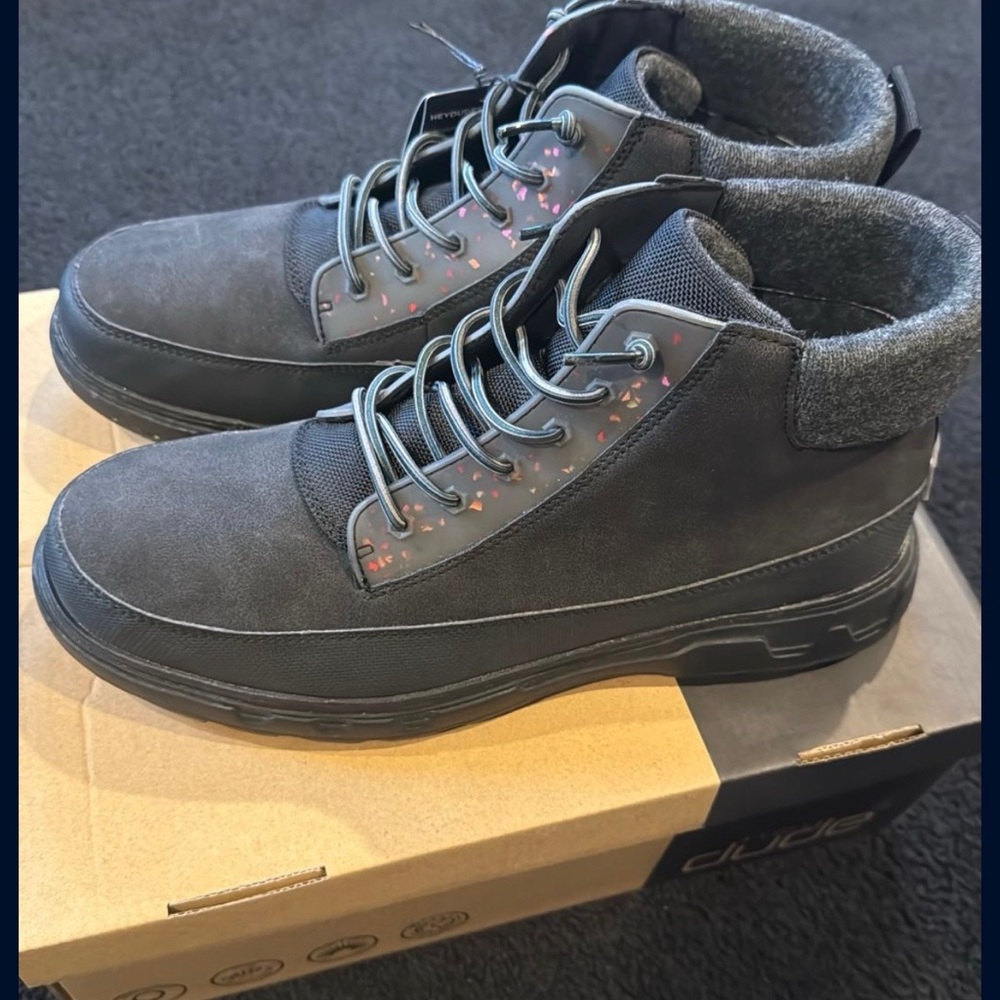 Hey Dude Gray and Black Men's Boots